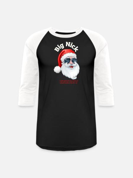Big nick energy t-shirt - Unisex Baseball T-Shirt - black/white