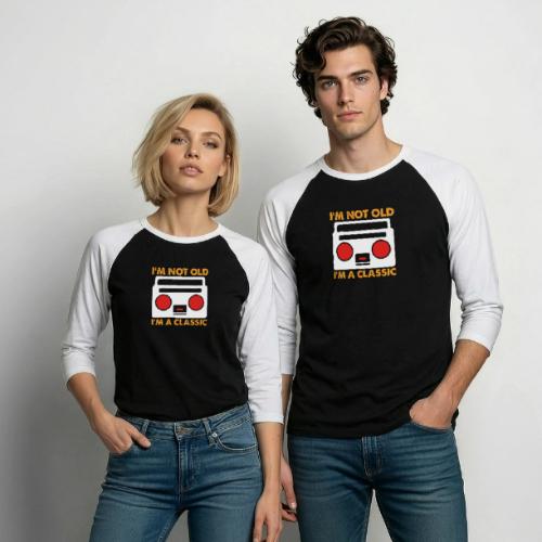 I'm Not Old, I'm a Classic (Boombox) - Unisex Baseball T-Shirt