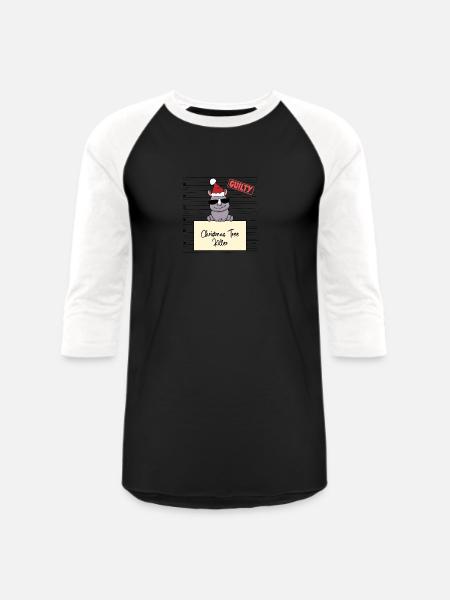 rhino christmas funny prison - Unisex Baseball T-Shirt - black/white