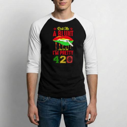 Pleasant 420 Smoke a Blunt Weed Marijuana Design - Unisex Baseball T-Shirt