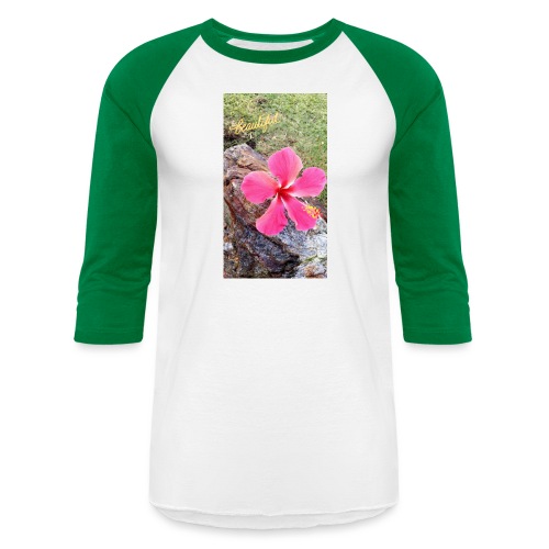 Pink Beach Flower - Unisex Baseball T-Shirt