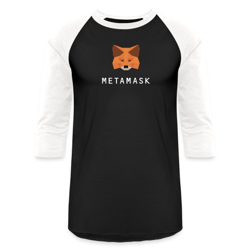 MetaMask Fox White Wordmark - Unisex Baseball T-Shirt