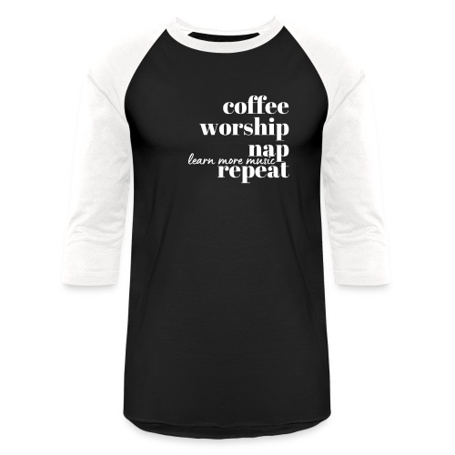 Coffee Worship Nap Tee - Unisex Baseball T-Shirt