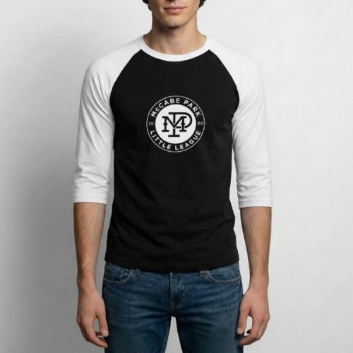 MPLL Logo White - Unisex Baseball T-Shirt