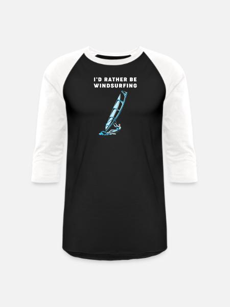 Windsurfer Water Sports Windsurfing - Unisex Baseball T-Shirt - black/white