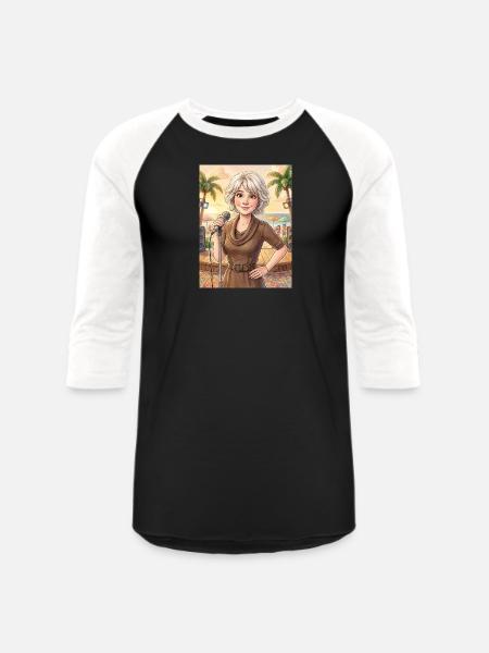 Beach Singer at Sunset - Unisex Baseball T-Shirt - black/white