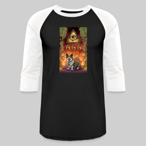 Satanic Corgi - Unisex Baseball T-Shirt