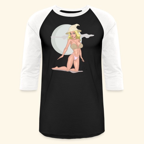 The witch in the moon - Unisex Baseball T-Shirt
