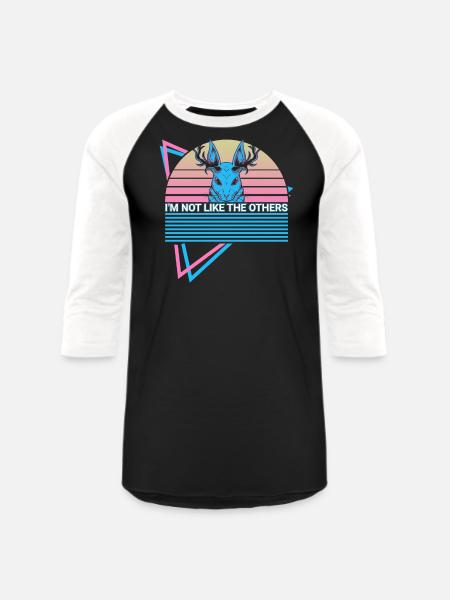 Jackalope Retro Cryptid - Unisex Baseball T-Shirt - black/white