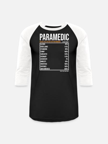 Paramedic Daily Value funny Paramedic - Unisex Baseball T-Shirt - black/white