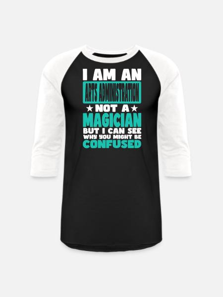 Arts AdminIstration - Unisex Baseball T-Shirt - black/white
