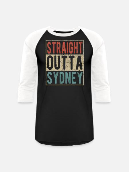 Straight outta Sydney - Unisex Baseball T-Shirt - black/white