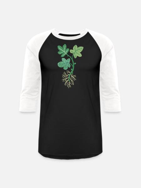 Fig Tree Cutting - Unisex Baseball T-Shirt - black/white