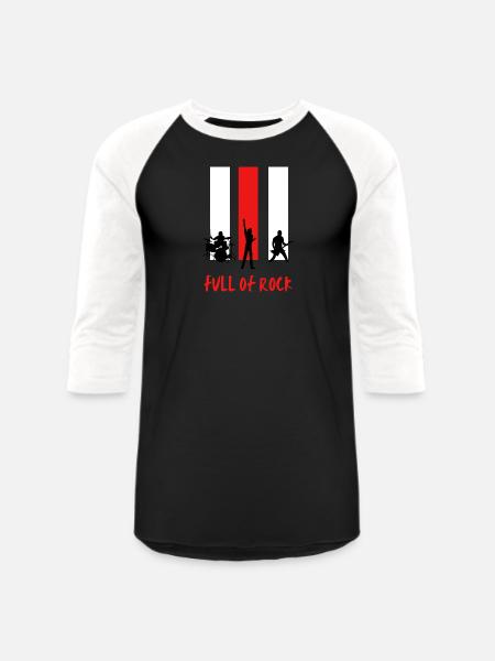 Black_White_and_Red_Concert_Band_T-shirt_Design - Unisex Baseball T-Shirt - black/white