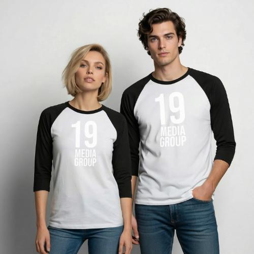 19 Media Group Logo - Unisex Baseball T-Shirt
