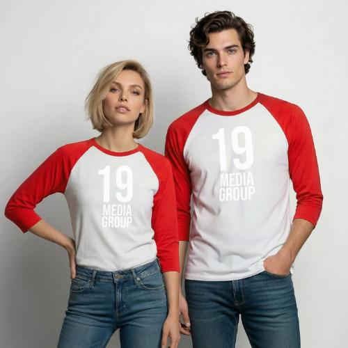 19 Media Group Logo - Unisex Baseball T-Shirt