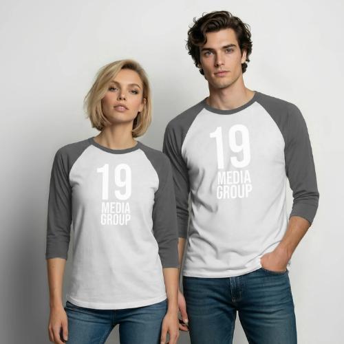 19 Media Group Logo - Unisex Baseball T-Shirt