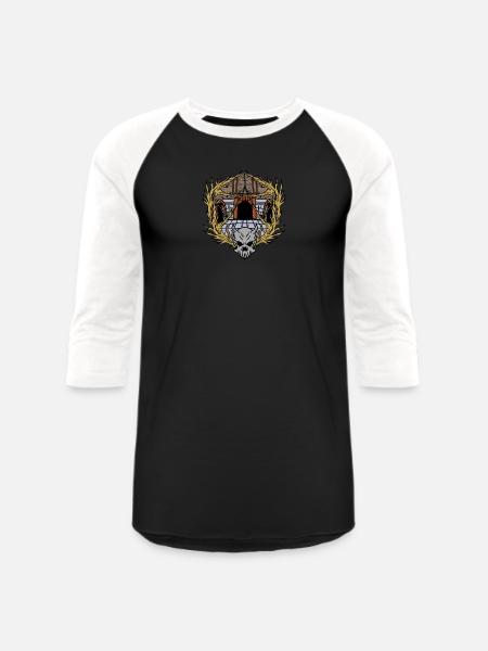 Dungeons Skeleton Magic Dungeon - Unisex Baseball T-Shirt - black/white