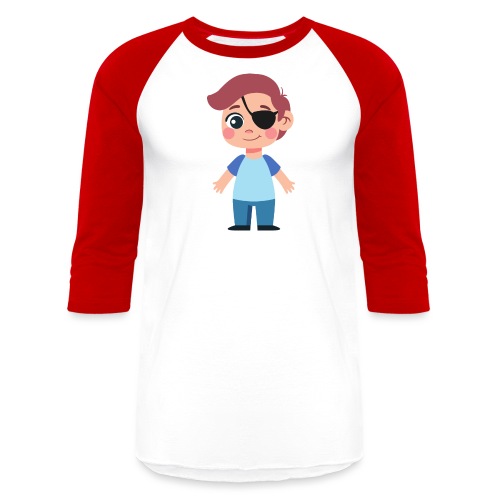 Boy with eye patch - Unisex Baseball T-Shirt