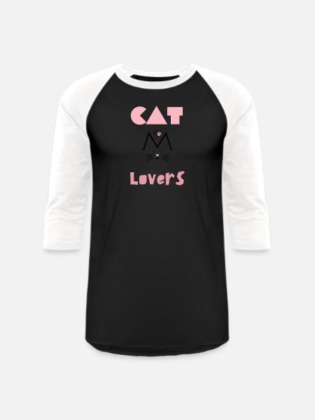 Cat lovers - Unisex Baseball T-Shirt - black/white
