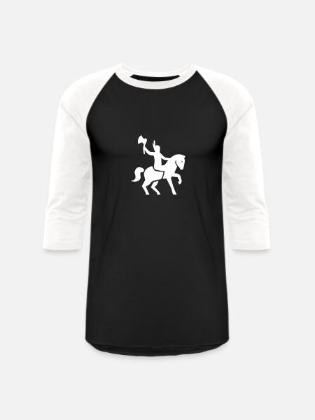 Native Indian Horseman - Unisex Baseball T-Shirt - black/white