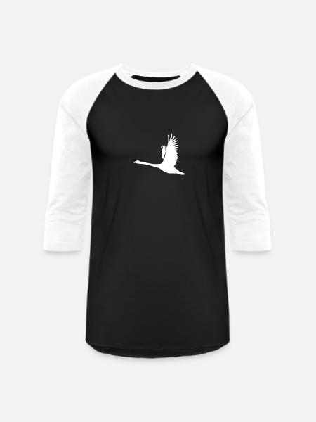 Tattoo Style Swan - Unisex Baseball T-Shirt - black/white