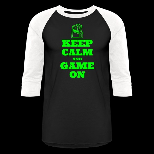 Keep Calm and Game On | Retro Gamer Arcade - Unisex Baseball T-Shirt
