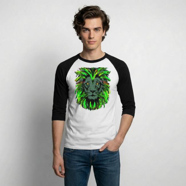Green Lion Head Portrait Drawing - Green Lion