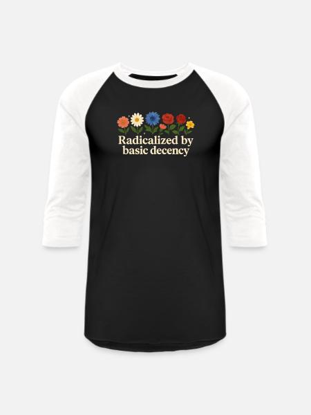 Radicalized By Basic Decency - Unisex Baseball T-Shirt - black/white