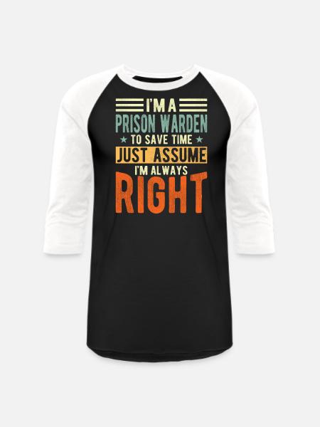 Prison Warden - Unisex Baseball T-Shirt - black/white