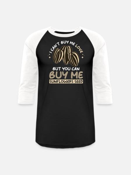 Sunflower Seeds - Unisex Baseball T-Shirt - black/white