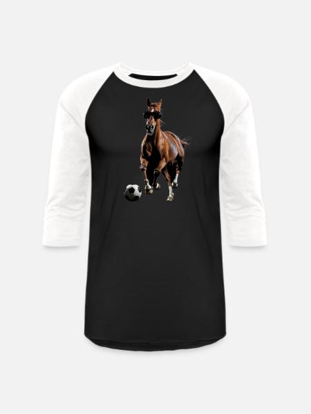 Horse - Unisex Baseball T-Shirt - black/white