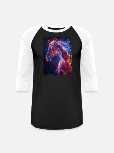 Horse - Unisex Baseball T-Shirt - black/white