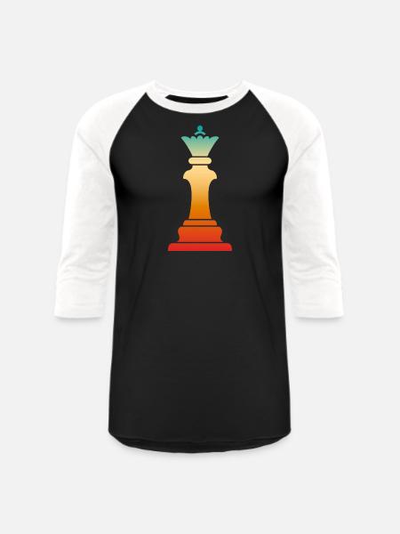 Queen Chess Piece - Unisex Baseball T-Shirt - black/white