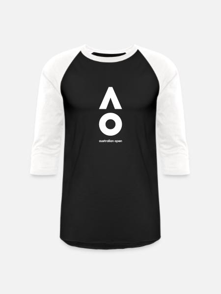australian open logo - Unisex Baseball T-Shirt - black/white