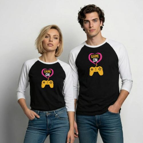 Game On! Pink Heart Controller - Unisex Baseball T-Shirt