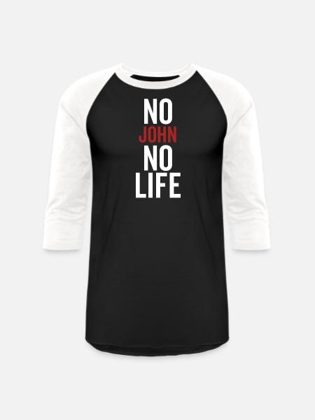 No John No Life - Unisex Baseball T-Shirt - black/white