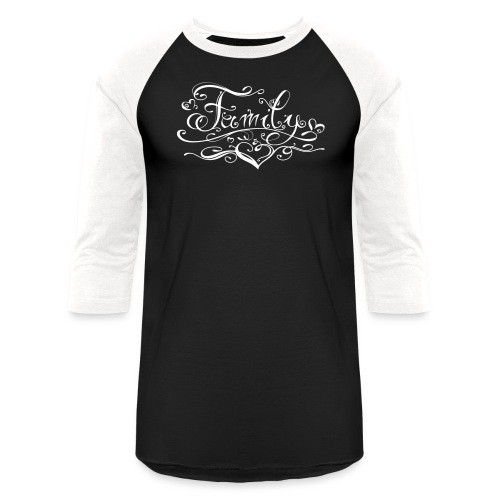 Cool family lettering with hearts - Unisex Baseball T-Shirt