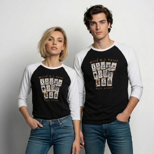 Weird N.J. Tarot – Major Arcana - Unisex Baseball T-Shirt