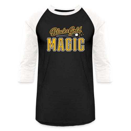 Black & Gold Magic - Unisex Baseball T-Shirt