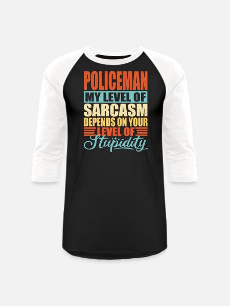 Policeman sarcasm Policeman - Unisex Baseball T-Shirt - black/white