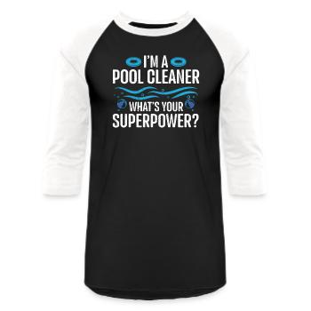 Pool Cleaner Maintenance Swimming Pool Expert - Unisex Baseball T-Shirt - black/white - Front - AI Model Female 172 light (172cm) & AI Model Male 178 light (178cm)