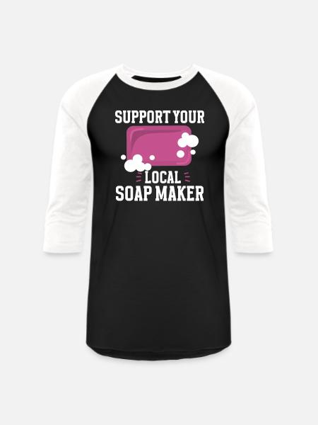 Soap Making Soap Maker - Unisex Baseball T-Shirt - black/white