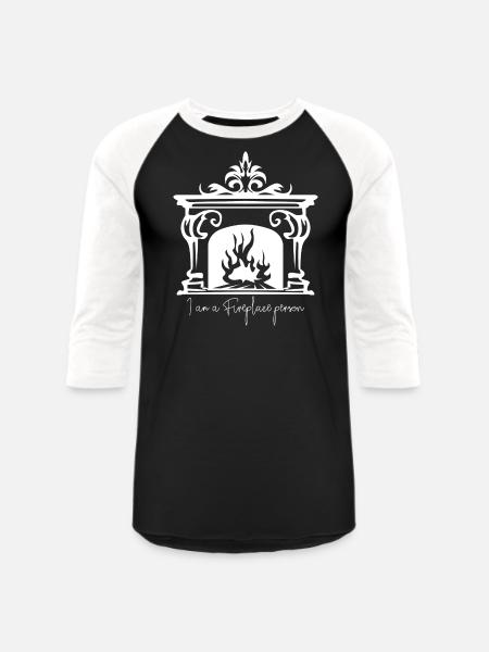Oven Nice Fireplace Firewood - Unisex Baseball T-Shirt - black/white