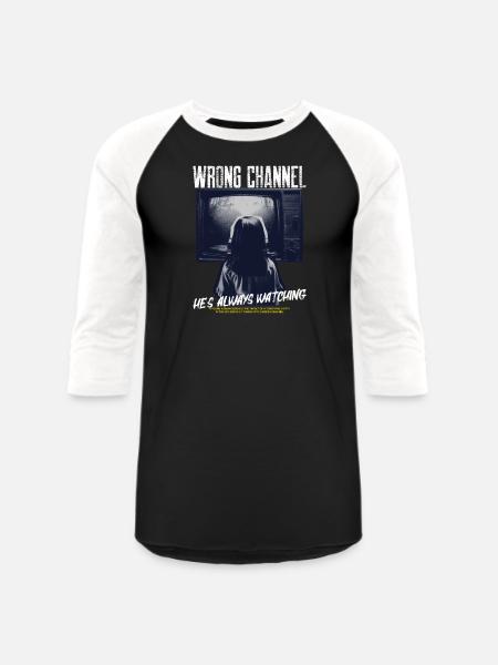 Wrong Channel - Unisex Baseball T-Shirt - black/white