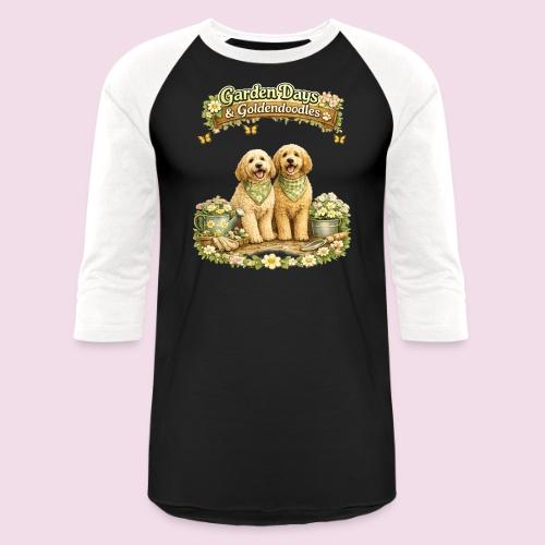 Garden Days & Goldendoodles Cozy Dog Lovers Design - Unisex Baseball T-Shirt