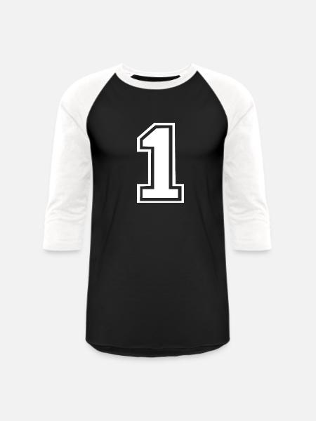 1 - Unisex Baseball T-Shirt - black/white