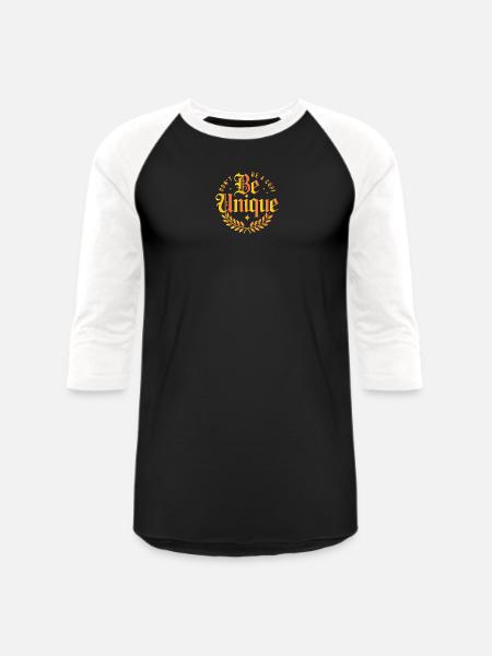 Be Unique  - Unisex Baseball T-Shirt - black/white