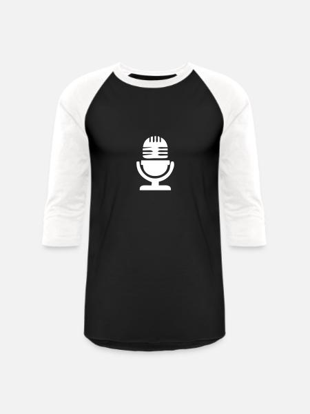 Static Microphone - Unisex Baseball T-Shirt - black/white