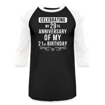 Funny Gift For 50 Year Old 50th Birthday - Unisex Baseball T-Shirt - black/white - Front - AI Model Female 172 light (172cm) & AI Model Male 178 light (178cm)